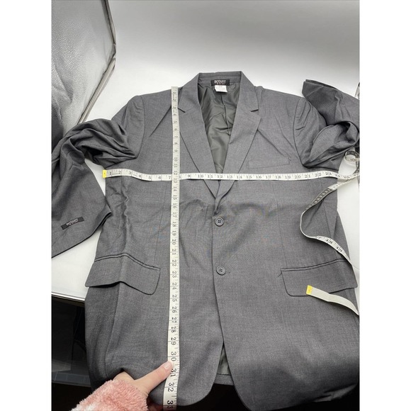 Botany 500 Blazer Men's Size 46 L Solid Gray Two Buttons - Picture 3 of 8